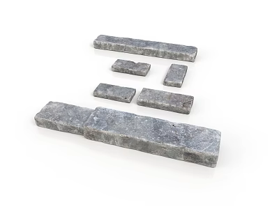 Natural Gray Stone Long Slabs And Small Blocks For Building Projects 3d model