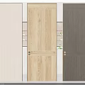 Three Different Colored Hinged Doors With Wooden Texture And Modern Design