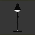 Black Adjustable Arm Desk Lamp With Modern Design And Round Base 3d model