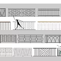 Various Decorative Fence Designs With Different Styles Intricate Patterns And Railings 3d model