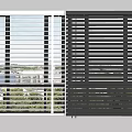 White and Gray Venetian Blinds Installed on Window with Scenic View 3d model