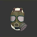 Protective Military Weapon Gas Mask With Green Filter Canister And Clear View Lens