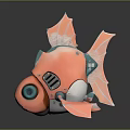fish robot fish machine fish machine turtle science fiction fish cyberfish cyberpunk fish 3d model