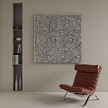 Hanging Painting Decorative Painting Abstract Decorative Painting Black and White Painting 3d model