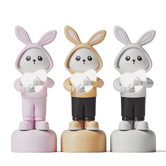 Modern rabbit fashion ornaments 3d model