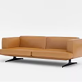 Modern Double Sofa Leather Multiplayer Sofa Minimalist Leather Sofa 3d model