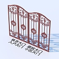 Wrought Iron Gate Courtyard Gate Entrance Gate Community Gate 3d model