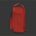 Red Fjällräven Kånken Backpack Classic Canvas Design With Front Pocket Top Handle And Leather Trim