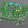 Industrial Equipment Featuring Complex Mechanical Structure And Metal Components On Wheeled Base