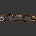 Wooden Storage Box Organizer With Multiple Compartments And Small Decorative Items