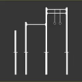 White Metal Fitness Equipment Set With Pull Up Bars And Gymnastic Rings