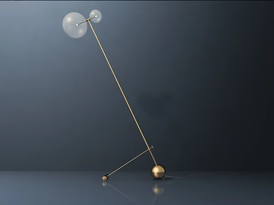 Elegant Modern Table Lamp With Golden Stand Transparent Glass Ball Shades And Base Balls 3d model