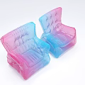 Two Modern Transparent Single Sofa With Gradient Pink And Blue Stylish Design 3d model