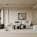 Modern Minimalist Living Room Interior With White Sofa Gray Armchair And Flower Painting