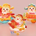 Year of the Snake Meichen Snake Baby 2025 Heap Head Door to Welcome New Year and Spring Festival 3d model