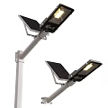 Solar Powered Outdoor Lights On Pole With Illuminating Design And Panels
