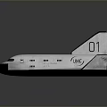 Space Shuttle Model With White Body Wings Cockpit Windows And Number Markings 3d model