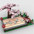 LEGO Toy Building Blocks Garden Park Cherry Tree 3d model