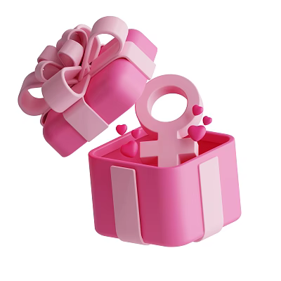 Modern Gift Box Gift Box Valentine's Day Ornaments Valentine's Day Gift Cartoon Gift Box 3d model
