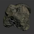 Sculptural Carving Stone With Rough Surface Measurement Label And Gray Greenish Texture