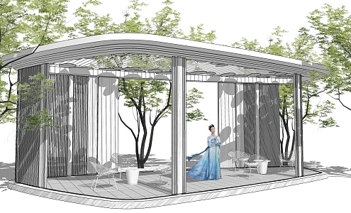 Modern Pavilion 3d model