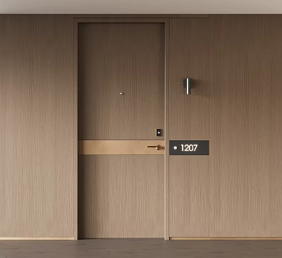 11 single door Italian hotel room door hotel password door number wall lamp 3d model