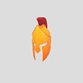 Classic Greek Style Helmet With Orange Body And Red Crest Fashion Accessory