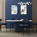Modern Dining Table Chair Combination Dining Table Chair 3d model