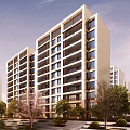 Modern Residential District Simple Multi-storey House 3d model