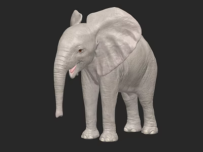 Reptile 3D Model With Gray Skin Standing Pose On Dark Background 3d model