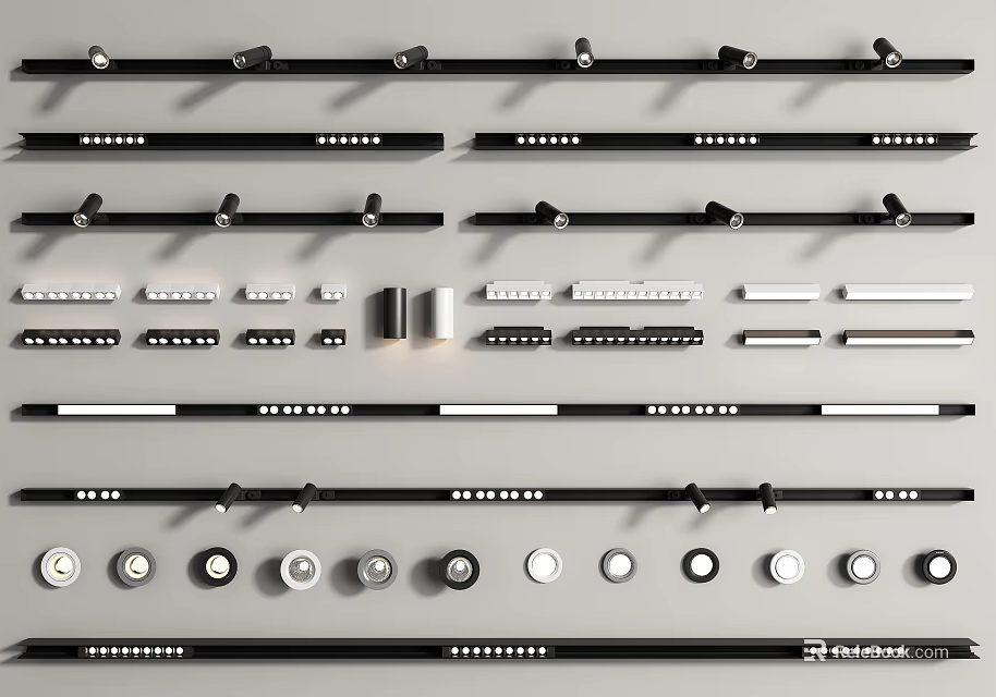 Various Modern Downlights And Spotlights For Home Lighting Different Styles Sizes Colors 3d model 