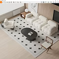 HERMES Modern Sofa Coffee Table Fabric Sofa Coffee Table 3d model