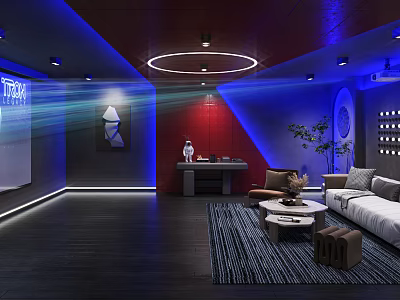 modern video room 3d model