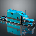 Stylish Blue Model Truck With Detailed Design And Reflective Surface 3d model