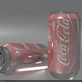 Coca Cola Drink Two Cans One Standing One Lying Red Packaging Featuring Enjoy Text 3d model