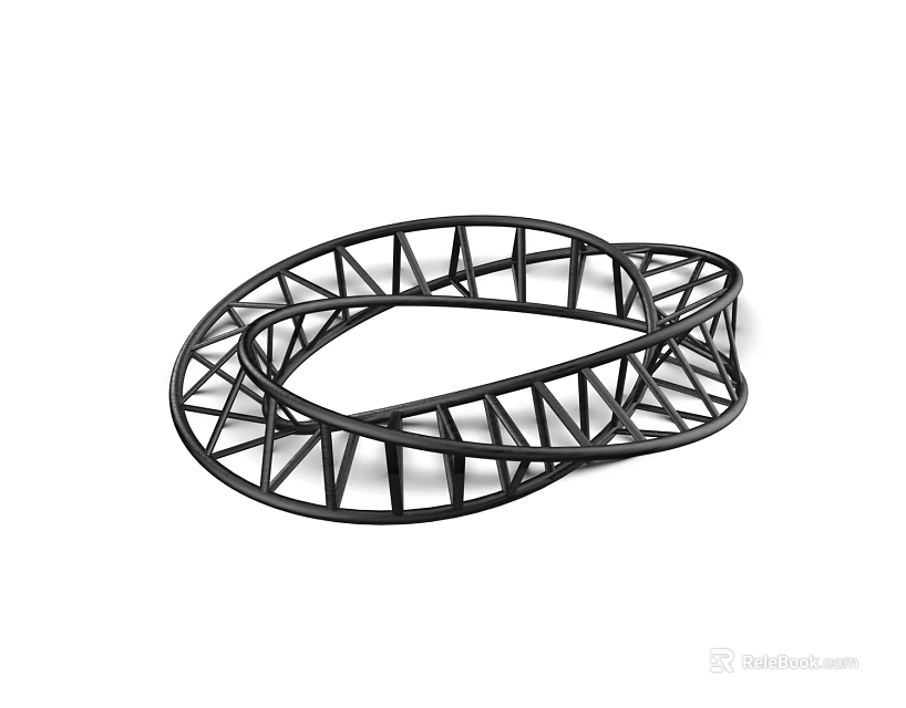 Modern Outdoor Black Curved Playground Equipment With Grid Truss Design 3d model 