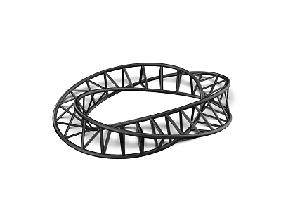Modern Outdoor Black Curved Playground Equipment With Grid Truss Design 3d model
