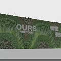 Decorative Green Plant Wall With OURS Welcome Sign And Secret Garden Design