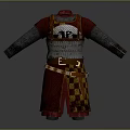 Ancient Warrior Upper Body Armor With Metal Scales Leather Straps And Long Sleeves