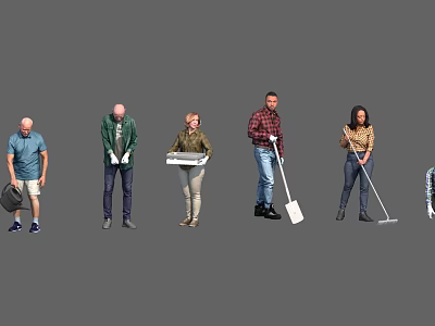 peasant people 3d model