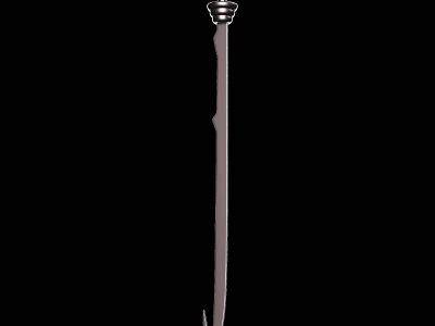 Ancient Metal Spear With Long Shaft And Ornate Decorative Head 3d model