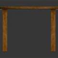 Wooden Oval Furniture Table with Four Legs Natural Wood Finish