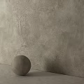 Modern Gray Concrete Components With Textured Wall And Round Sphere