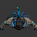 Futuristic Silver Blue Mech Figure With Decorative Armor And Crown Headpiece
