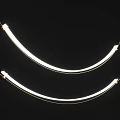 Modern Minimalist Curved Chandelier With Double White Light And Gold Frame On Black Background