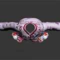 Purple Kimono With Cherry Blossom Patterns And Pink Obi Red Shoes