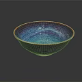 Elegant Ceramic Tableware Set With Purple Blue Iridescent Bowl And Vibrant Glossy Finish