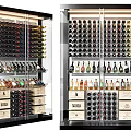 Luxury Modern Wine Cabinet With Glass Doors And Multiple Wine Storage Shelves