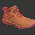 Yellow Work Boots With Brown Laces And Slip Resistant Durable Sole 3d model