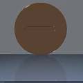 Stylish Copper Hinged Door With Circular Design And Reflective Surface